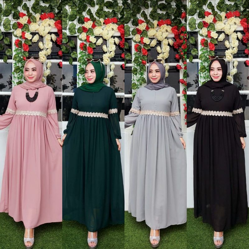 [ BISA COD] GAMIS CERUTY BABYDOLL MIX RENDA DADA LENGAN BALON, DRESS CERUTY BABYDOLL BUSUI, GAMIS CERUTY MODEL TERBARU BY AL BADAR