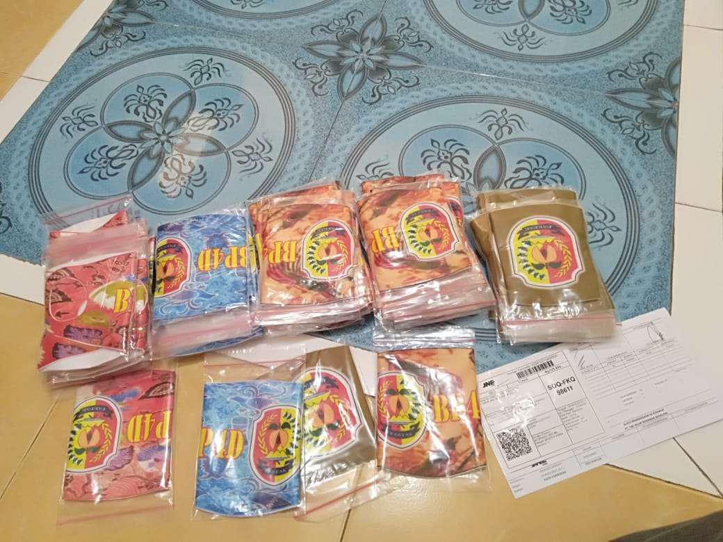 Masker Kain Semi Logo Kesatuan Pelindung Mulut Hidung Maske Non Medis Custome Face Shield