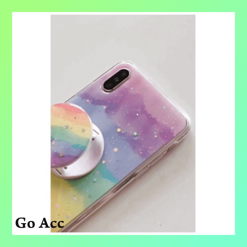 Silikon Pop socket Rainbow pelangi 6 6S 6+ 6S+ 7 8 SE 7+ 8+ X Xs Xr Xs 11 Pro FH07