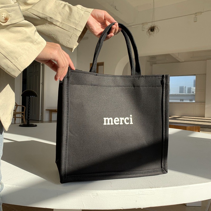 Merci Shoulder Bag Top Handle Tas Bahu vintage korean-Merci Hitam