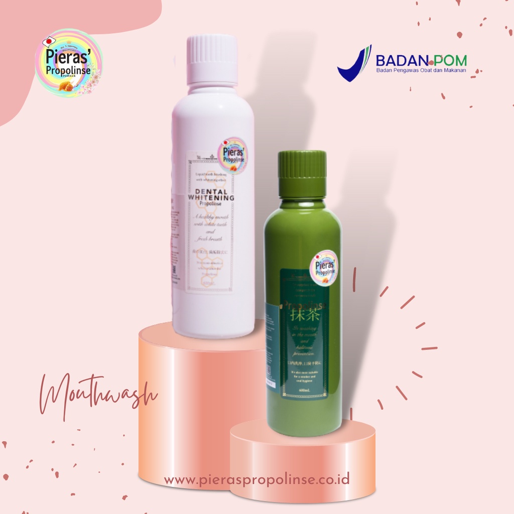 Pieras Propolinse Bundling Whitening Matcha 600ML Moutwash Paket Obat Kumur Pemutih Gigi