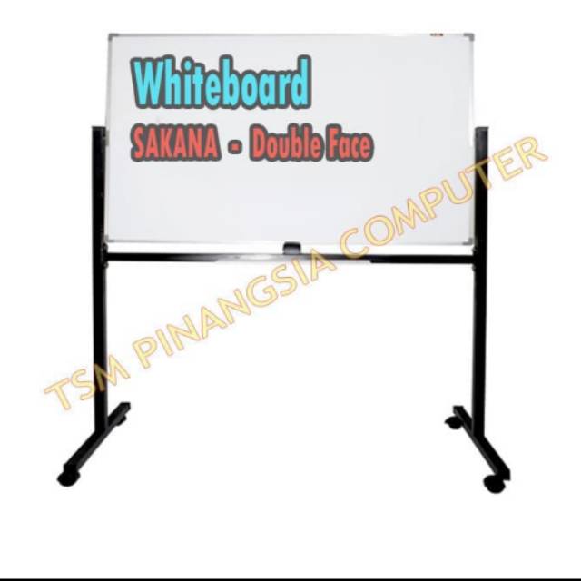 

Whiteboard sakana double face 80x120 kaki roda