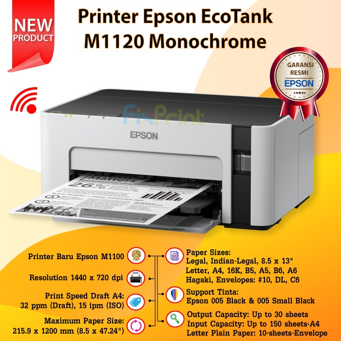 Printer Epson EcoTank M1120 Monochrome Wi-Fi Ink Tank Wireless A4 New