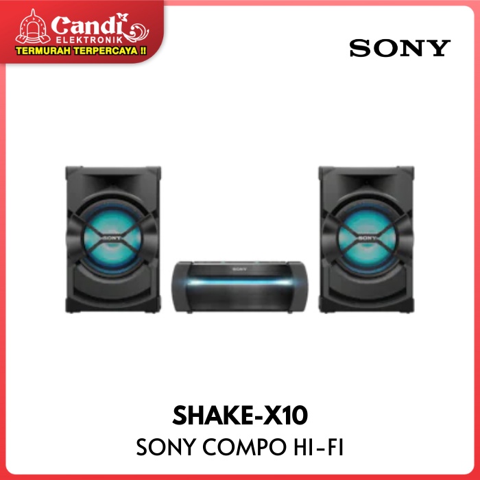 SONY Compo Hi-Fi Sistem Home Audio Bertenaga Besar dengan DVD SHAKE-X10