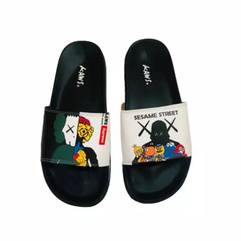 Sandal Selop KAWS Supreme Sesame Street Sendal Slop Slide On Slip