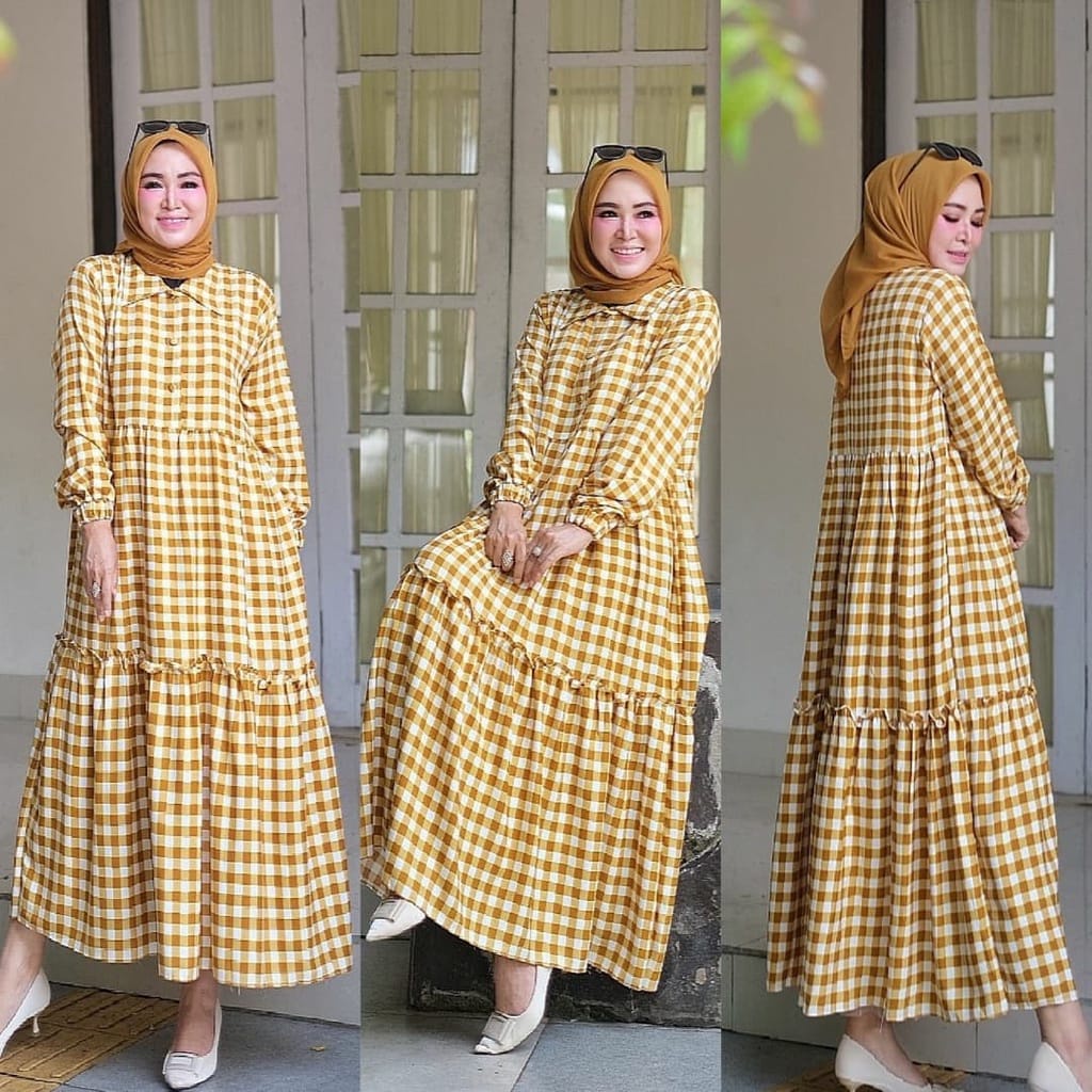 Shaqilla Midi Dress/Pakaian Wanita/Dress Midi/Kekinian 2022