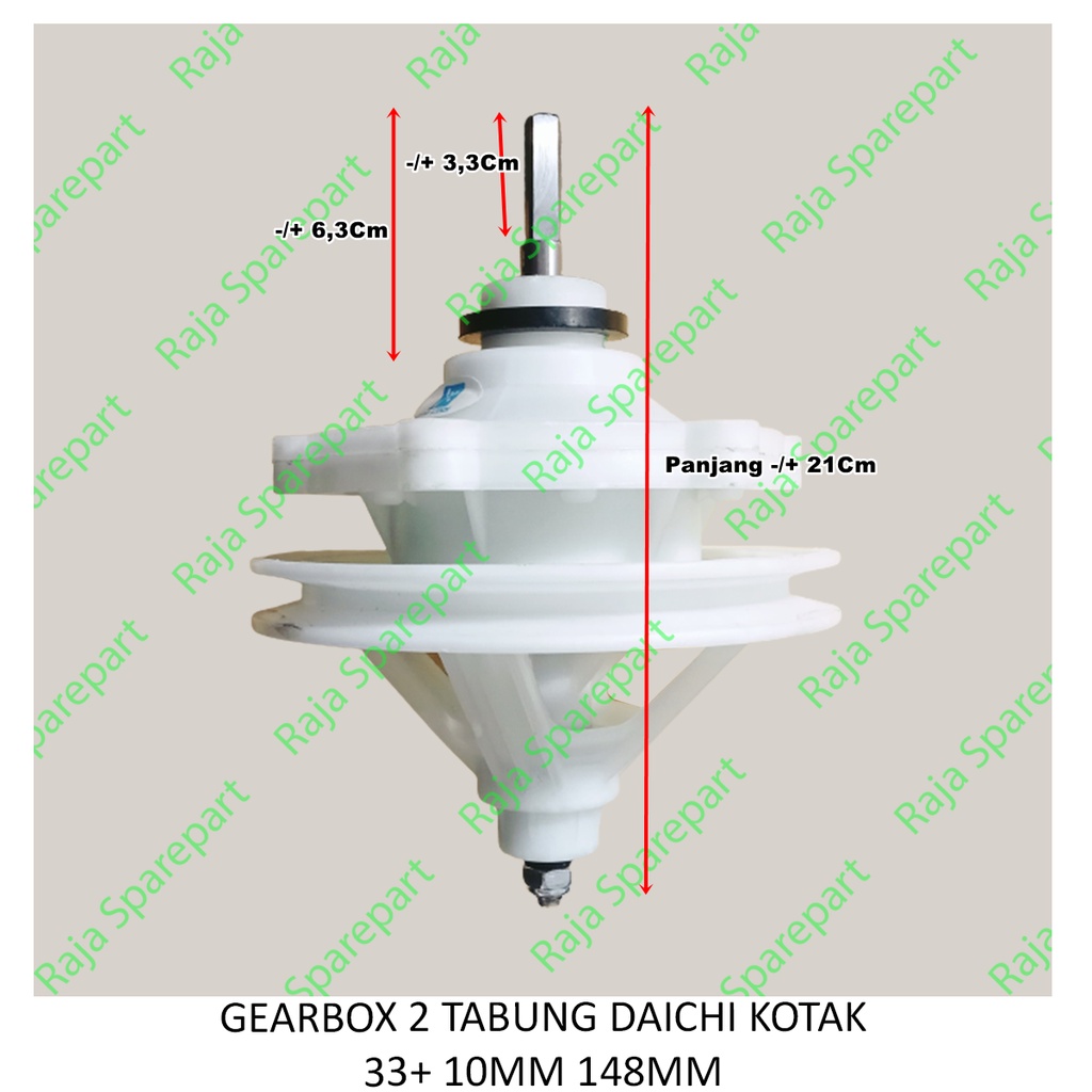 GEARBOX 2 TABUNG DAICHI KOTAK 33+ 10MM 148MM