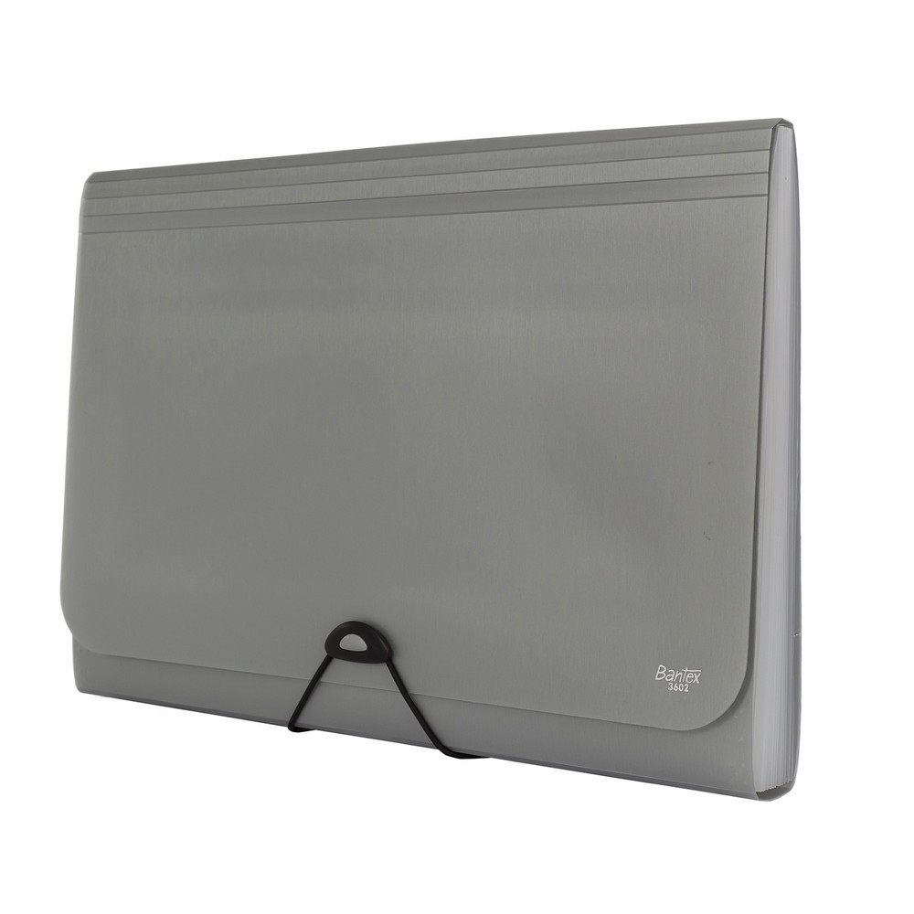 

[Zada] Bantex Expanding File With Zipper Pocket Folio Silver 3602 17