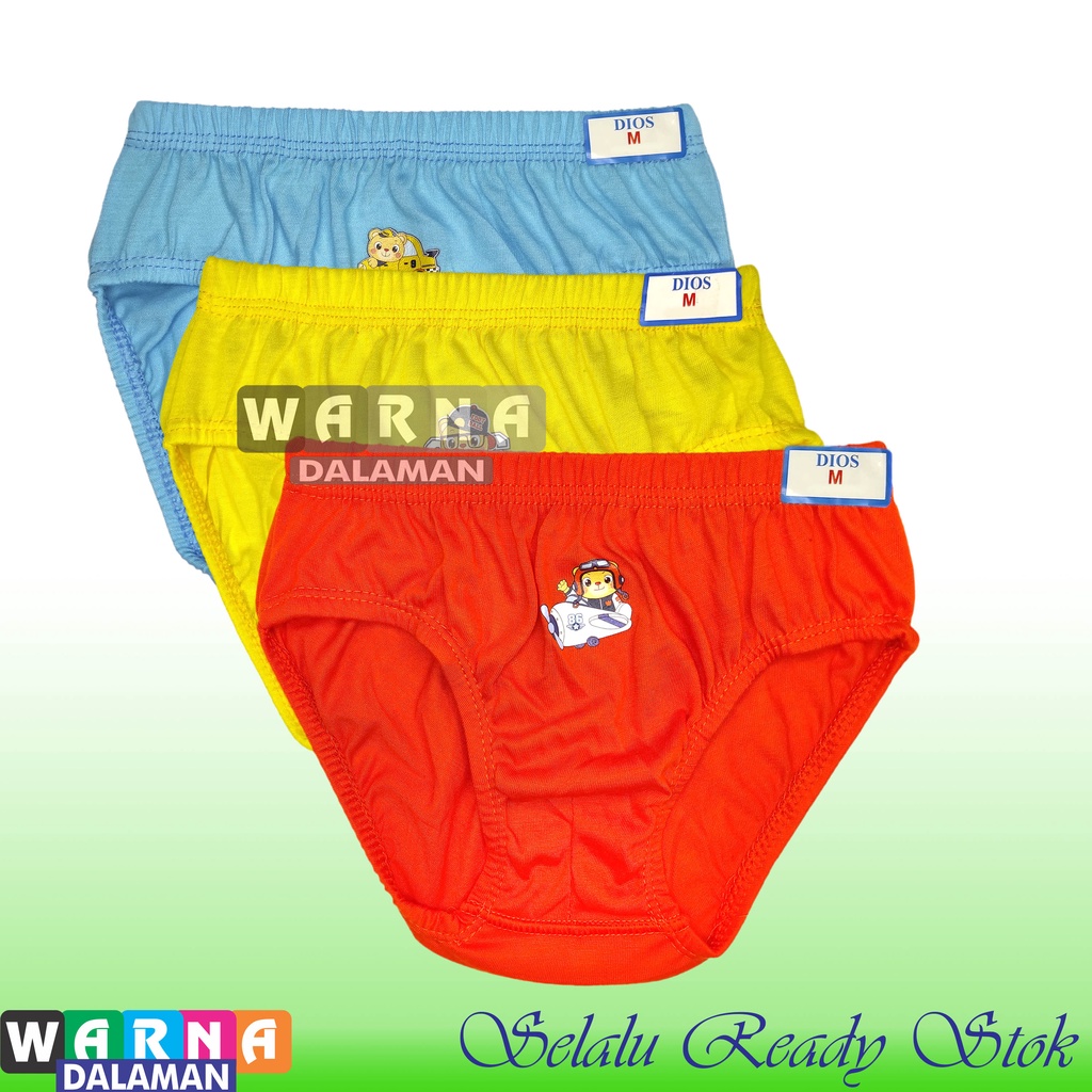 3 Pcs Celana Dalam Anak Laki Laki Cd Anak Cowok Polos Sempak Anak Usia 1-10 Tahun | WARNA DALAMAN