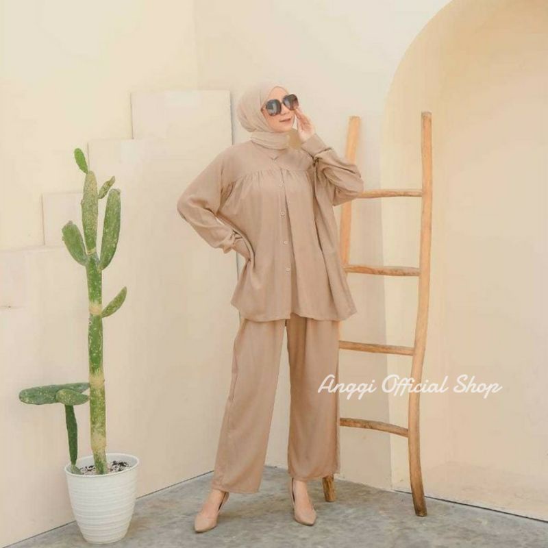 ANGGI Cherish Setelan Wanita | Baju Wanita Kekinian | Stelan Wanita | Korea |Setelan Wanita Kekinian
