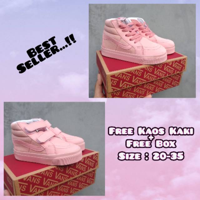 Sepatu Anak Vans Sk8 Pink Peach Murah Shoes Kids