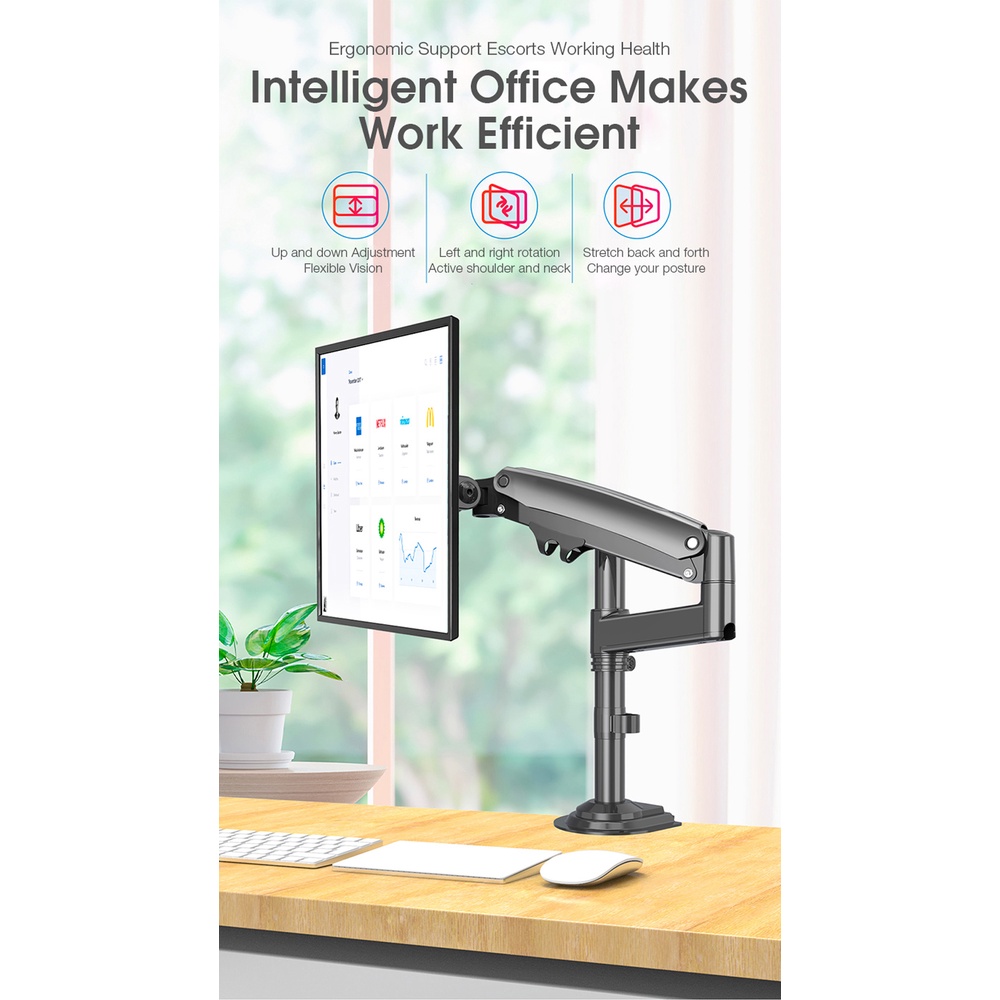 Bracket Braket Holder Stand Mount Arm Rotation Tilt Swivel Kaki Dudukan Ultrawide Monitor TV Mountin