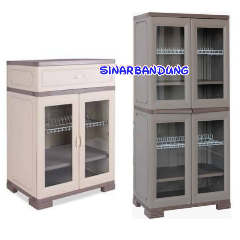 LEMARI PIRING PLASTIK KITCHEN LOCKER OLYMPLAST LEMARI DAPUR RAK PIRING MODERN