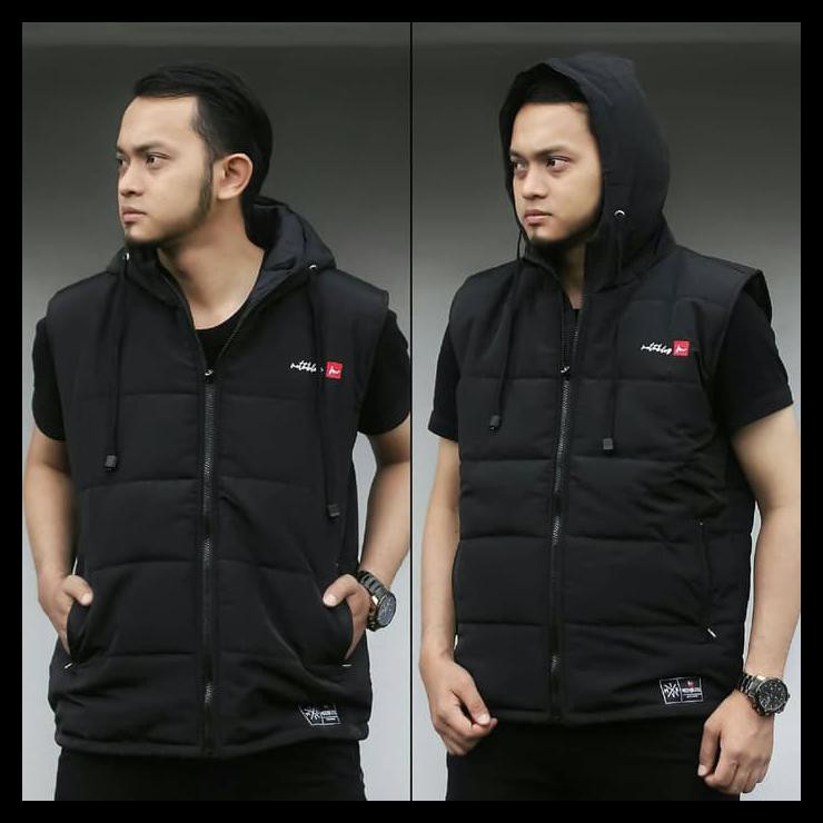 Ina Jaket Rompi Pria Vest Kupluk Parasut . pelindung badan kendaraan HEMAT Kode 45