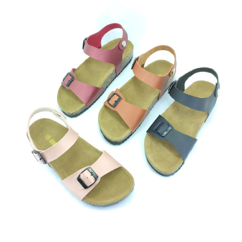 Sandal Birken Wanita Sendal Slide Model Gesper Tali Andis AF18