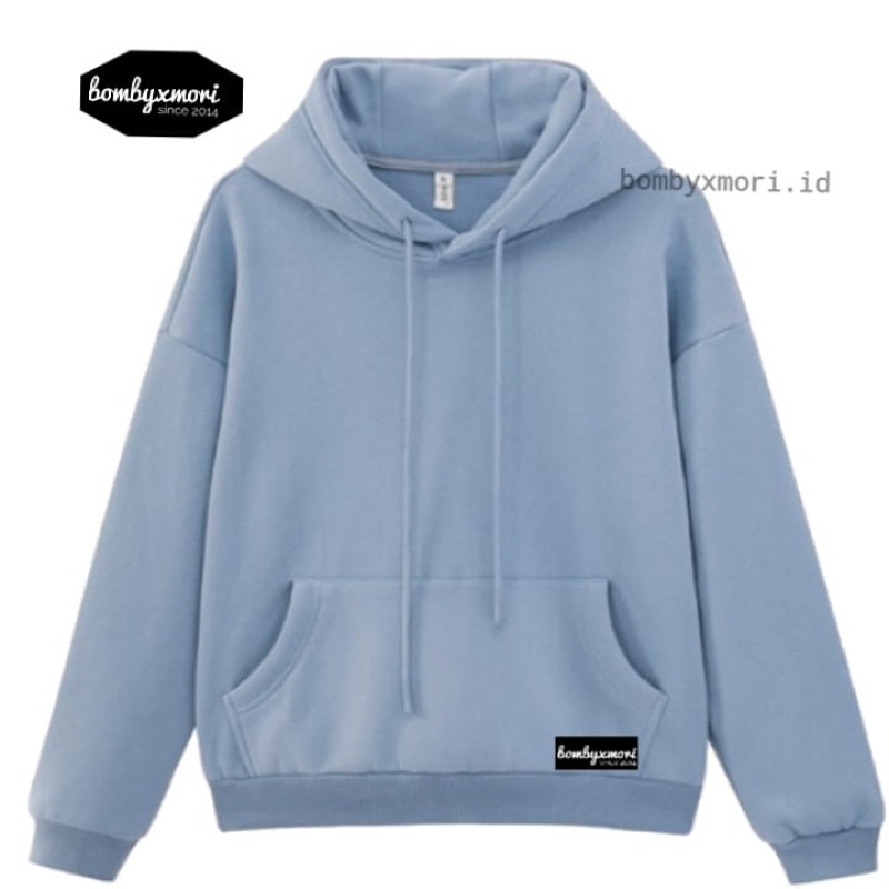Hoodie Wanita Polos Warna Skyblue ( Biru cerah ) Original Bombyxmori.id