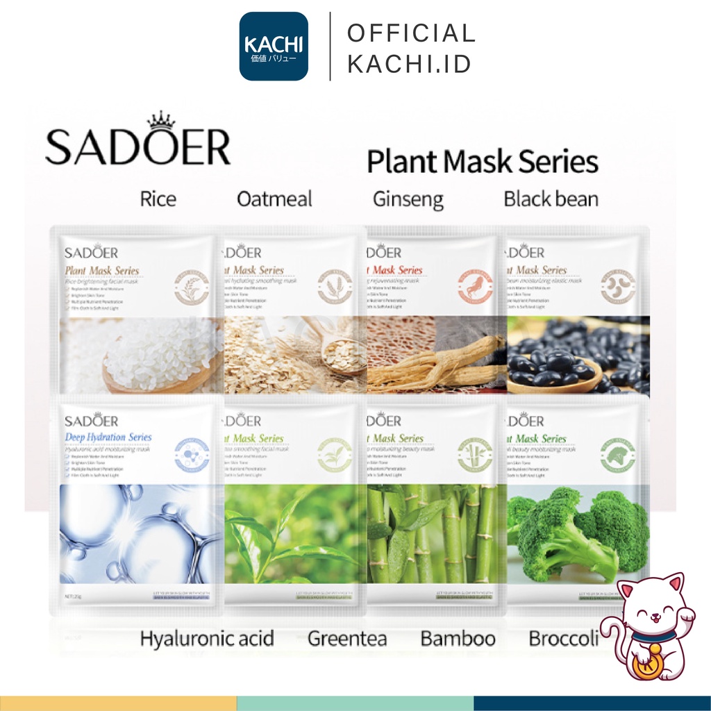 KACHI - SADOER Sheet Mask Plant Series 2 Masker Wajah Original SR002