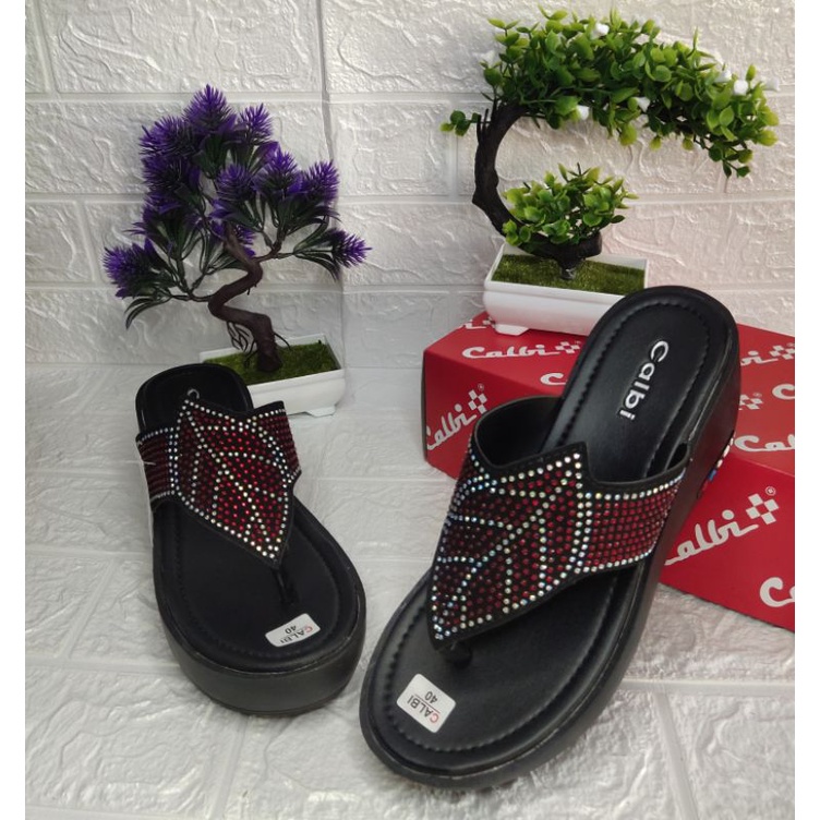 [ BEST SELLER CALBI ORI LOKAL ] SANDAL WEDGES CALBI | SANDAL WEDGES CEWEK | SANDAL JAPIT WEDGES CEWEK | SANDAL CEWEK WEDGES TERLARIS-3