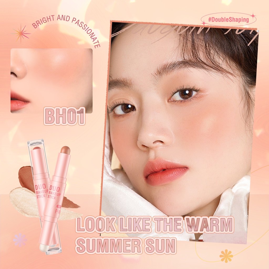 ★ BB ★  PINKFLASH Duo Make Up Stick - Double Shaping Magic Shaping Flicker Honey DUO Makeup Stick Creamy Smooth Highlighter Shimmer - F21