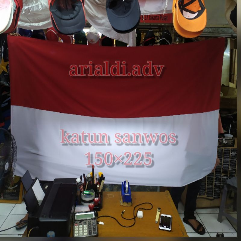 

bendera merah putih bahan katun sanwos ukuran 150×225 cm