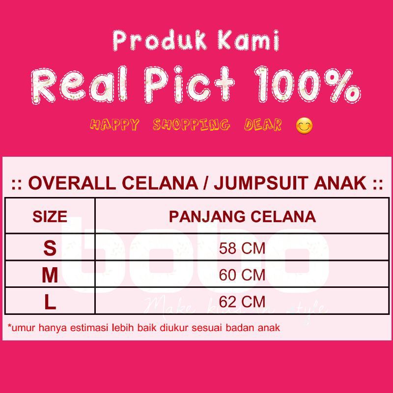 OVERAL CELANA ANAK JAMSUIT UMUR 2-7TH