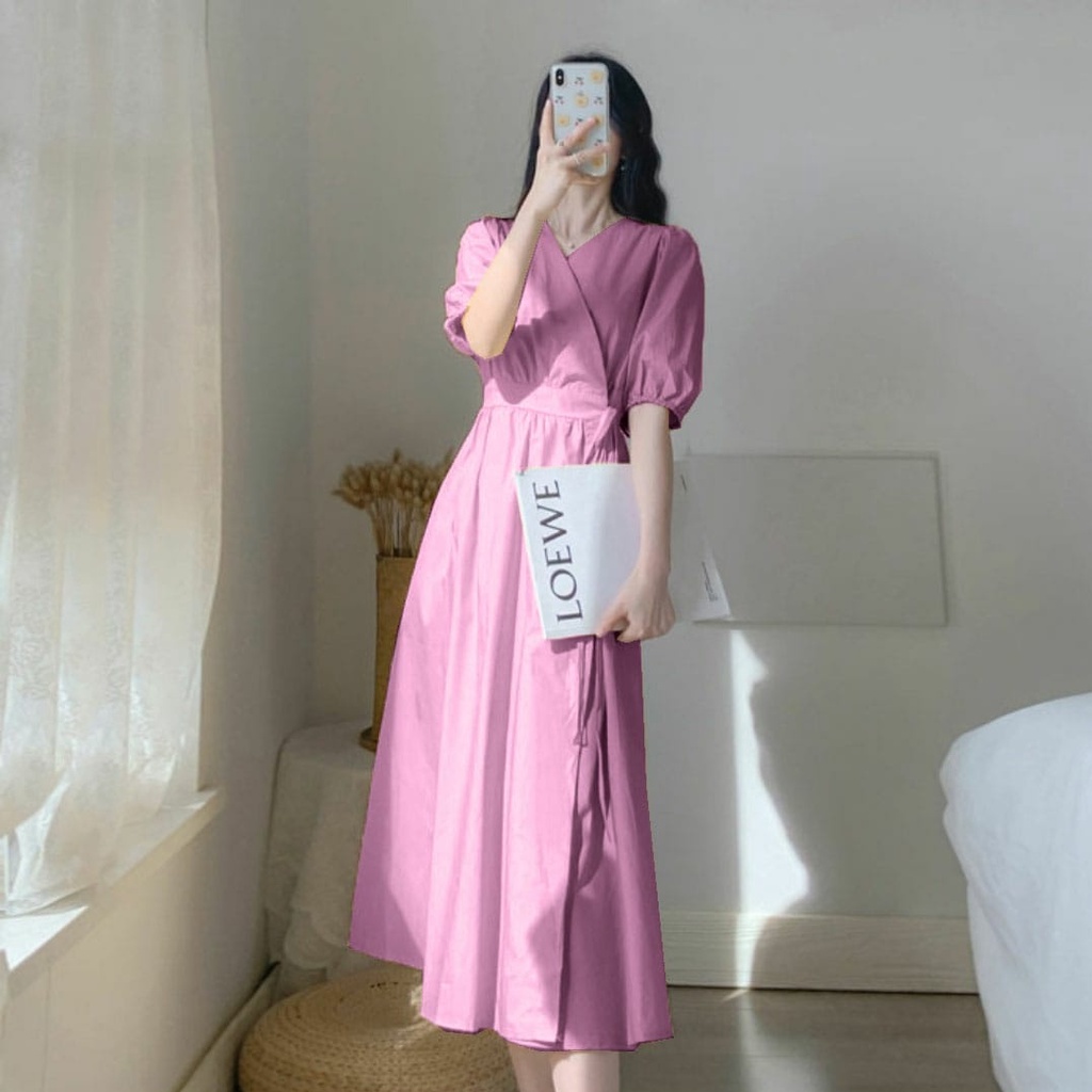 [MCFK] Dress Fuji / Dress Wanita Terbaru / Dress Kekinian / Dress Korea / Long Dress / Dress Trend 2023 / Gaun Wanita Casual