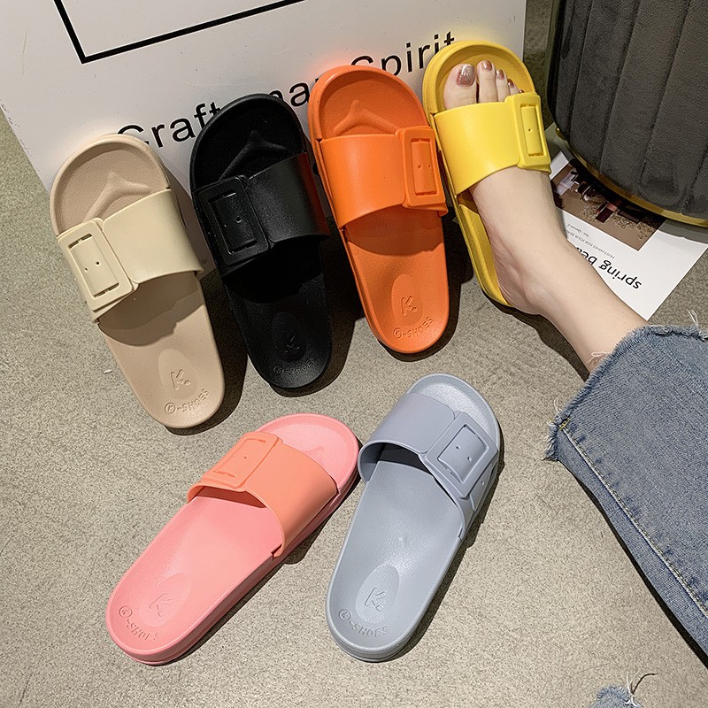 Grosir - S865 Sandal Slop Karet Berwarna / Sandal Fashion Murah Import Batam / Sandal Wanita