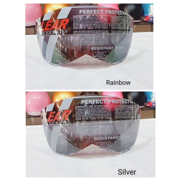 Clear Inner Visor Cakil HBC Warna Silver & Pelangi Rainbow Kaca HBC Cakil Kaca Dalam Cakil COD Murah