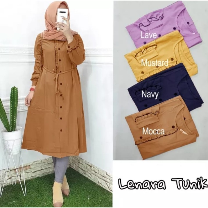 2.2SALEHOTT Baju atasan wanita kekinian ukuran L|XL Lenara tunik (COD)/Tunik muslimah wanita terbaru