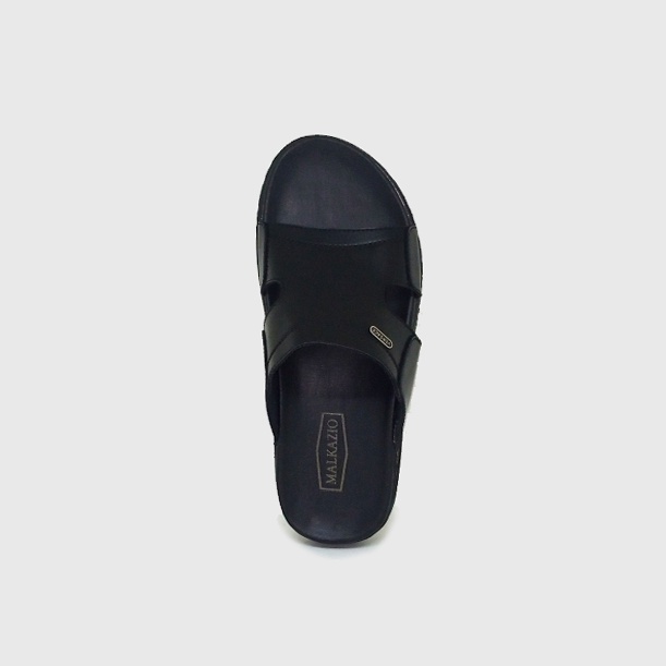 Sandal Selop Kulit Asli / Slide Hitam / Sendal casual Pria Bapak2