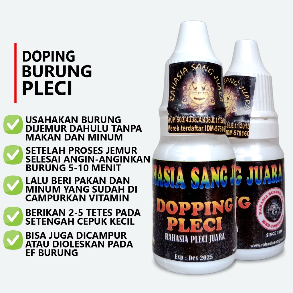DOPING PLECI GACOR LOMBA MENINGKATKAN BIRAHI MENGATASI PLECI MACET BUNYI CEPAT BUKPAR