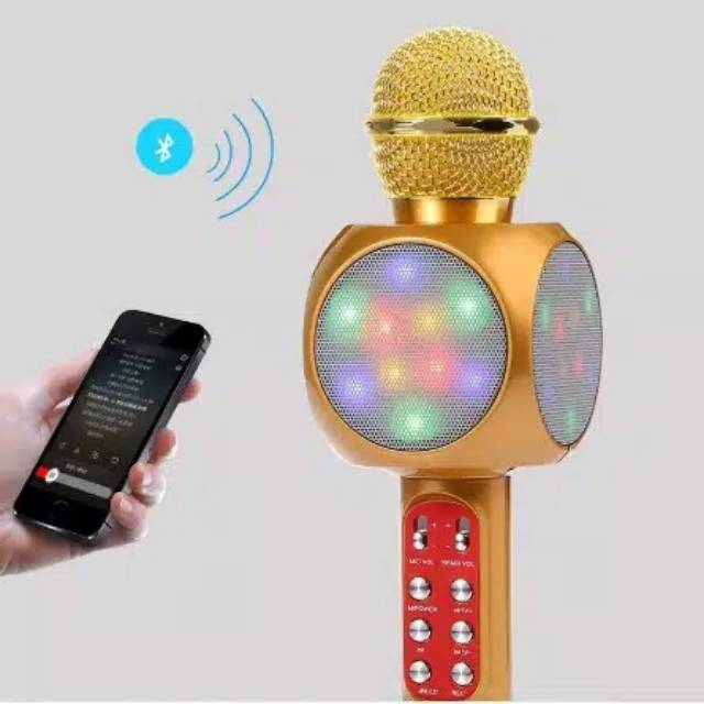 Mic karaoke bluetooth ws 1816 / portable bluetooth wireles ws1816 microphone speaker karaoke