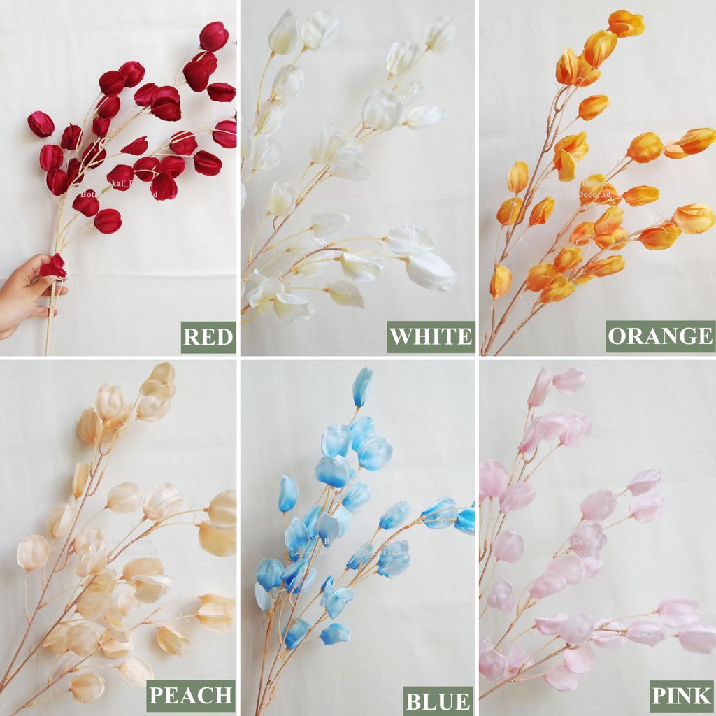 Artificial Flower Lantern Bunga Tangkai Cabang Plastik Palsu Hias Dekorasi Rumah Pesta Kantor-2