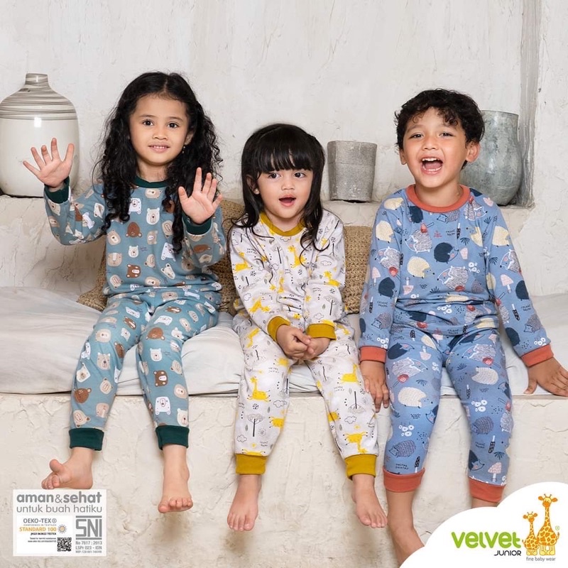 Piyama Anak Velvet Junior  SHOUTHERN CHARM / northern lights Asli Piyama Anak Bahan Katun Bagus Baju Tidur Anak Terlaris Baru