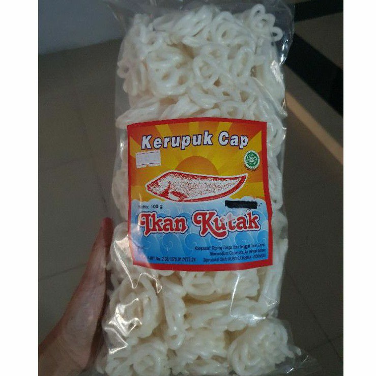 

Kerupuk CAP IKAN KUTAK snack makanan ringan kerupuk putih 100gr