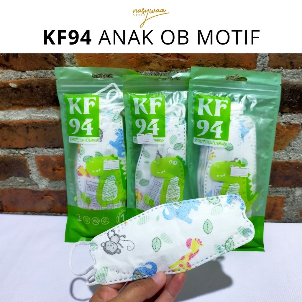 Masker Anak KF94  Usia 4-14 Tahun Karakter Motif Cewek Cowok 4 PLY Children Nasywa