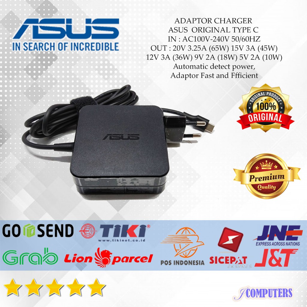 Adaptor Charger Laptop Asus Q325 Q325U Q325UA Asus Chromebook Flip C302 C213 C302C C302CA USB TYPE C