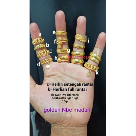 Cincin replika emas Golden, awet,tahan lama,ada logo gdn dalam cincin