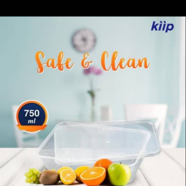 Thinwall Food Container kotak merek KIIP uk 750 ml isi 25 pcs