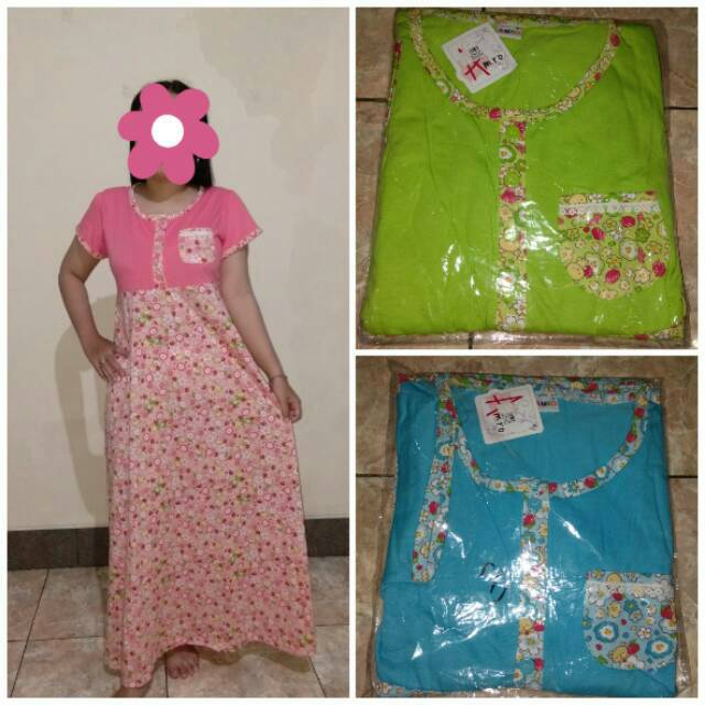 Daster amro klok panjang lengan pendek label putih