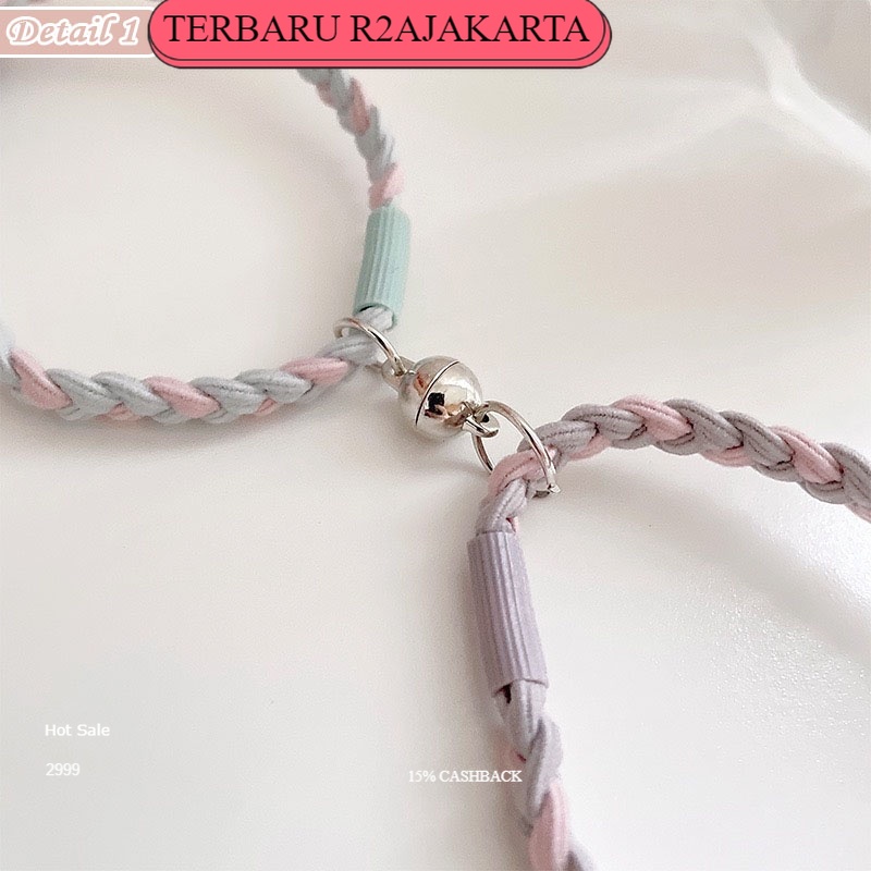 TERBARU COD Gelang Couple Magnet 2Pcs Karakter Kartun Bracelet Pasangan Sahabat Bestie GLG13 COD R2a