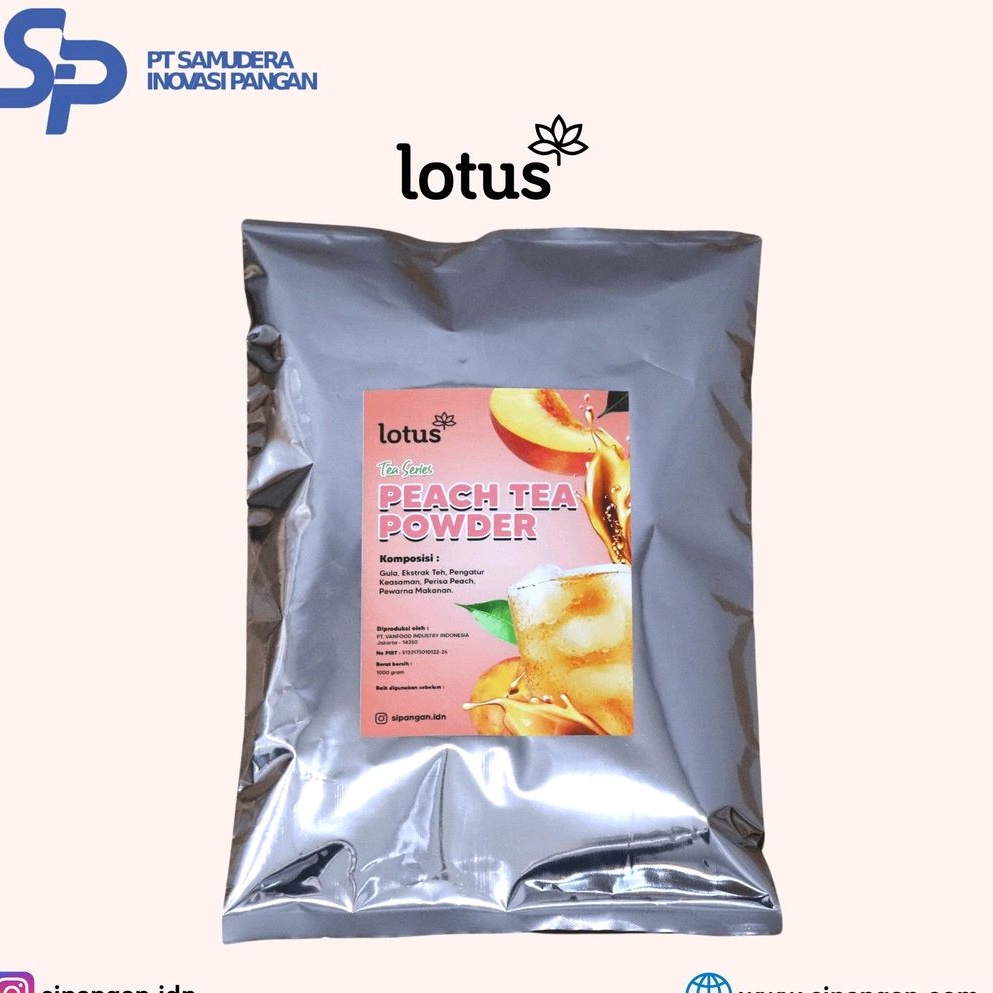 

Lotus Peach Tea Powder - Bubuk Minuman Rasa Peach Tea / Teh Persik