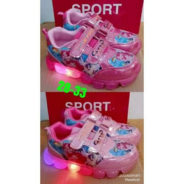  Sepatu  lampu little pony import kuda  poni  impor anak cewe 