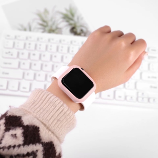 Rubber silicon bumper Case apple watch iwatch 40mm 42mm 38mm IWO 8 9 10 TPU soft cover pink casing