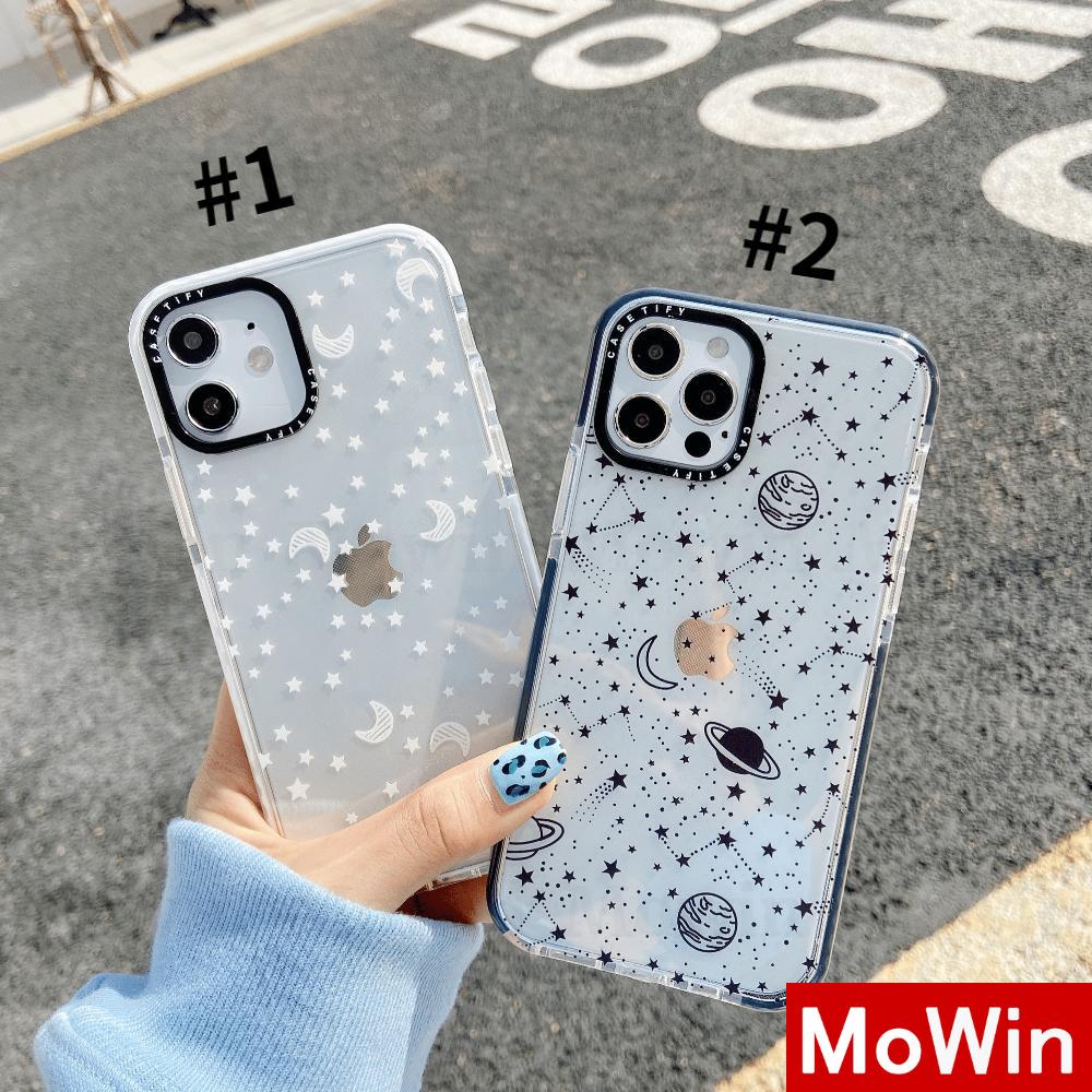 Mowin - Soft Case Tpu Transparan Motif Langit Berbintang Untuk Iphone 11 / 7 / Xs Max / Se / 7plus / Se 2020 / 8 / Xr / 8plus / 12