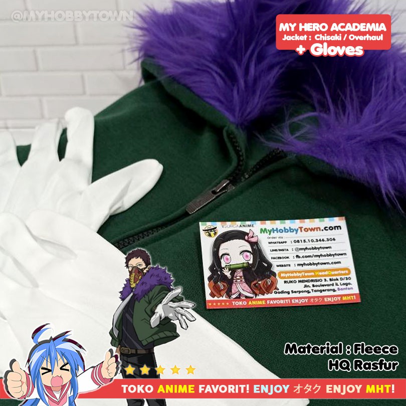 Jaket Anime Boku no Hero Academia - Kai Chisaki Overhaul + GLOVE - Jacket Bulu HQ - myhobbytown