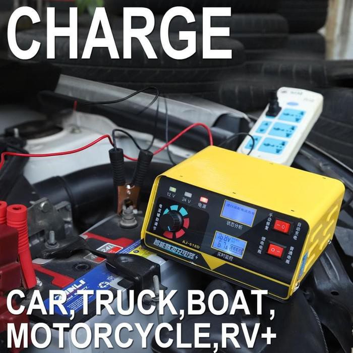 PROMO Charger Aki Mobil Motor Truck 240W 12V/24V 400AH with LCD |Charger Aki Mobil