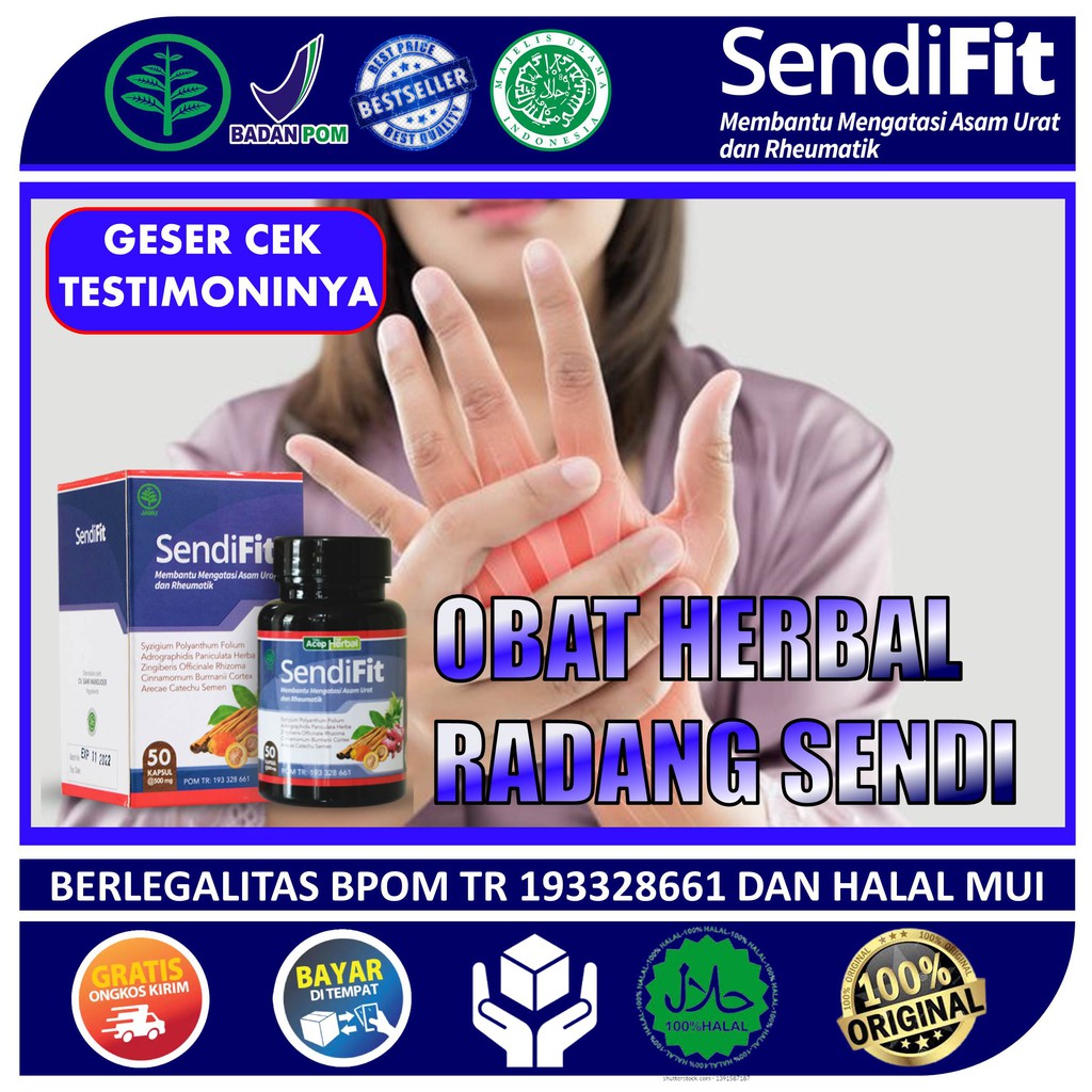 SendiFit Acep Herbal Kapsul Obat Radang Sendi Obat Peradangan Sendi Obat Sendi Terkena Penyakit Obat