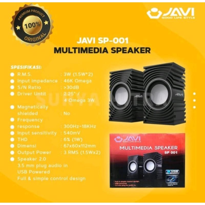 Speaker JAVI Komputer Multimedia Speaker Komputer JAVI Multi media