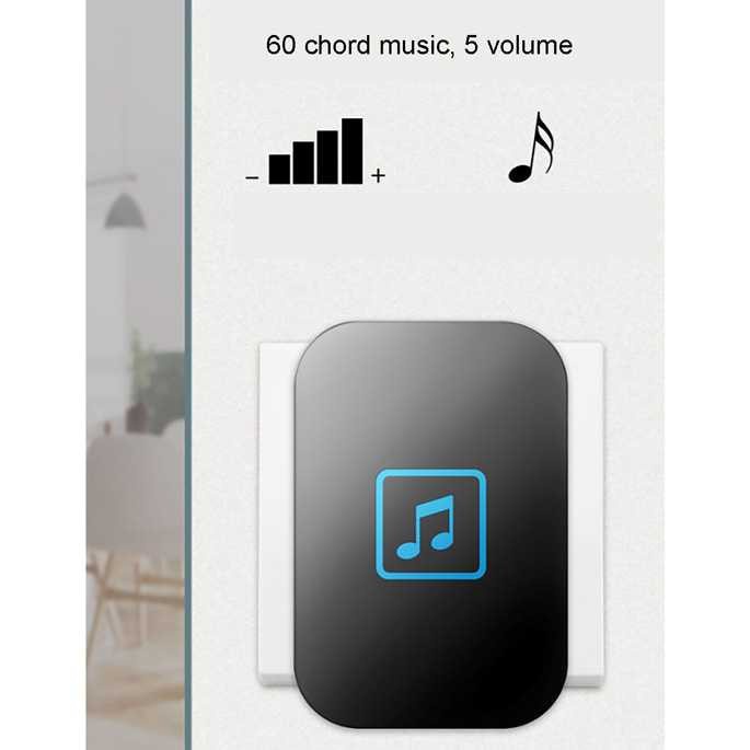 Bel Pintu Rumah Alarm Darurat Sign Wireless Doorbell LED 60 Tunes